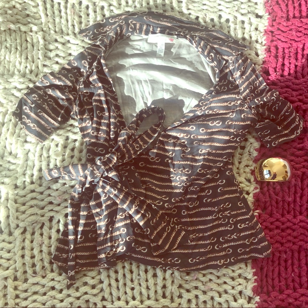 Diane Von Furstenberg Silk Wrap Top